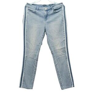 J. Jill Denim Jeans Womens 10T 10 Tall Authentic Fit Slim Ankle Stretch Stripe